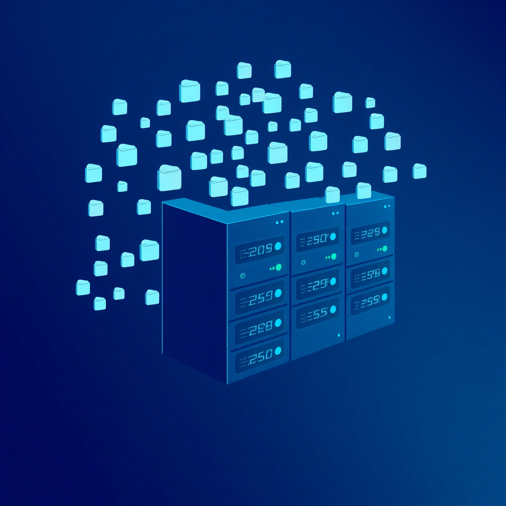 Hostinqdə inode limiti mövzusu üçün server və fayl sayını göstərən cover şəkli