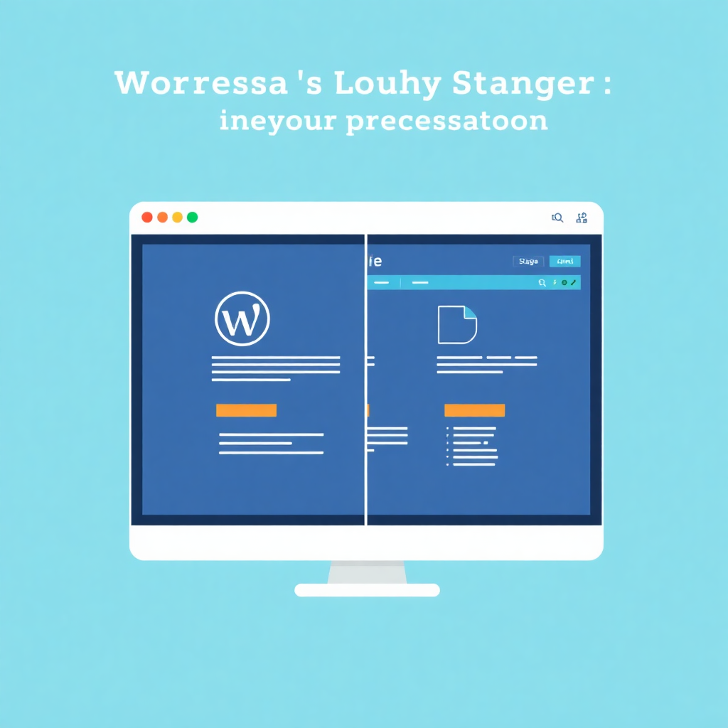 WordPress staging mühiti mövzusunu göstərən modern hosting cover şəkli